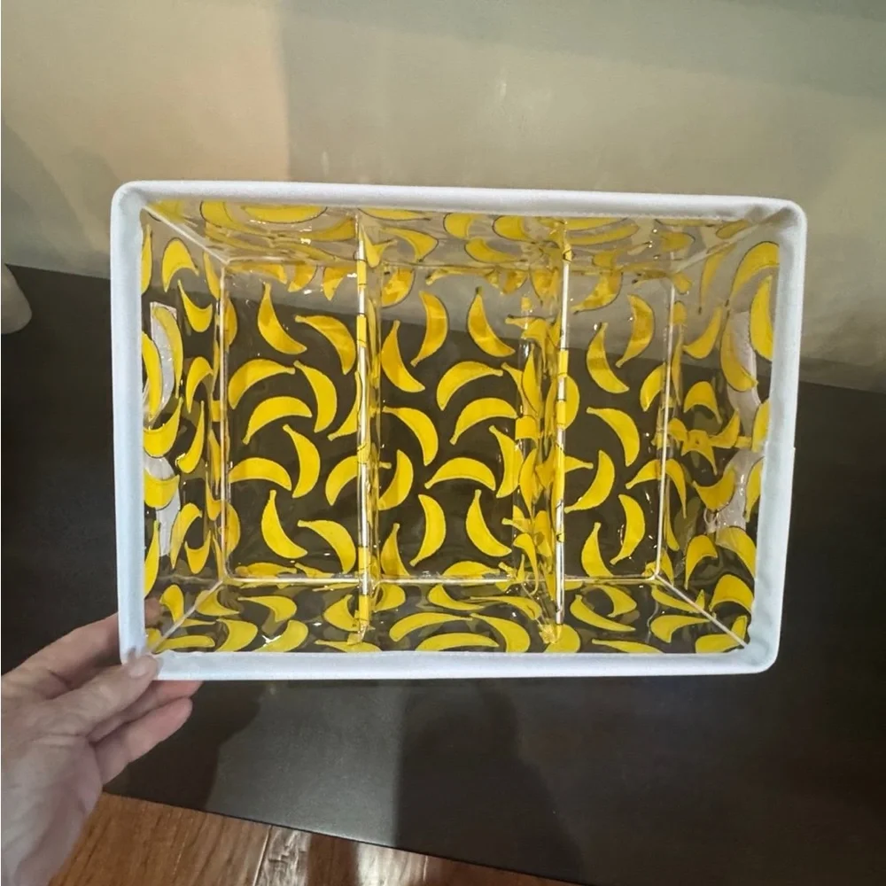 TAYLOR MADISON LG YELLOW “GO BANANAS” PRINT VINYL BATHROOM STORAGE